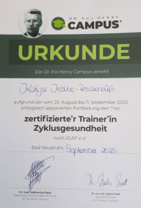 Katja Kolbe-Rockensüß ist zertifizierte Trainerin für Zyklus-Gesundheit